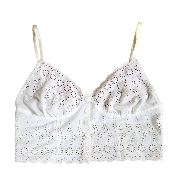 Hanky Panky Eyelet Button Up Bralette size small - Picture 1 of 15